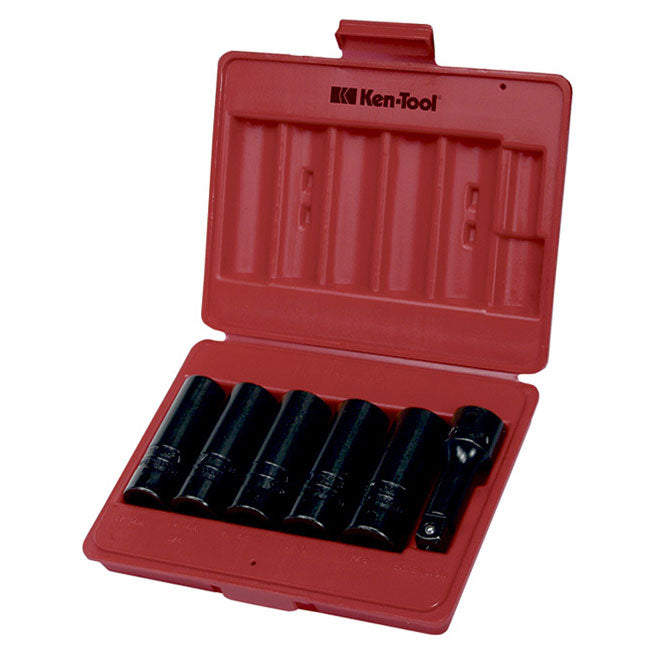 Ken-Tool 30113 6-Piece 1/2 in. Drive Deep Thinwall Impact Socket Set