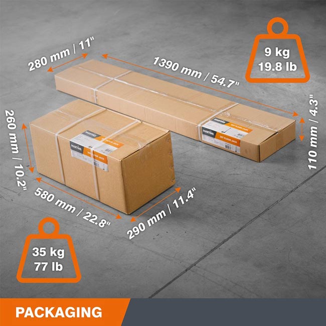 MARTINS MFJ-20T 22-Ton Professional Air/Hydraulic Floor Jack