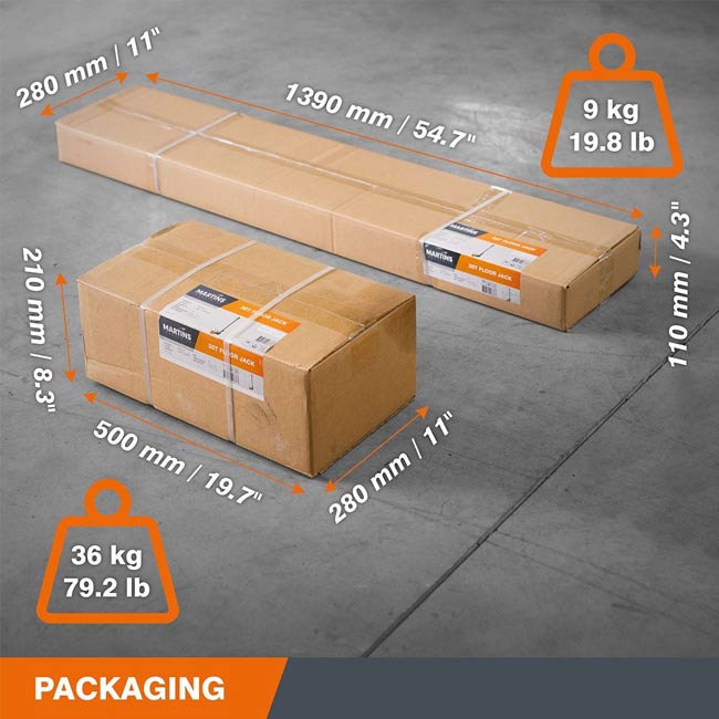 MARTINS MFJ-30T 33-Ton professional air/hydraulic floor jack