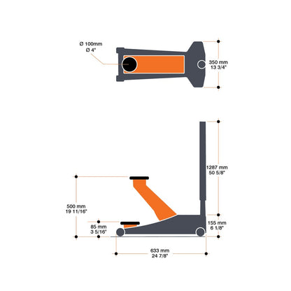 MARTINS MFJ-3T 3-Ton Floor Jack