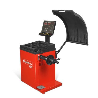 MechMaxx WB857 - 10-24 in. Rim Wheel Balancer Car Tire Balancing Machine 40 mm Shaft with Foot Pedal Brake, Laser Guided and LED Illuminator