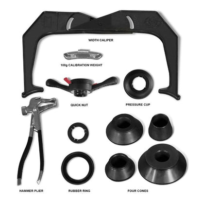MechMaxx WB857 - 10-24 in. Rim Wheel Balancer Car Tire Balancing Machine 40 mm Shaft with Foot Pedal Brake, Laser Guided and LED Illuminator