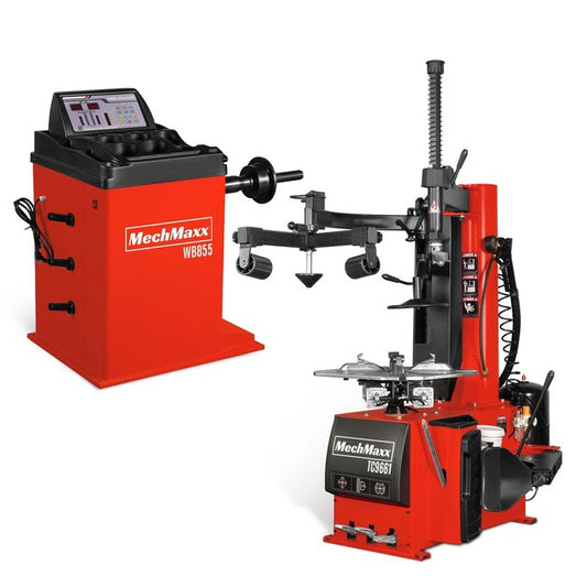 MechMaxx TC9661 + WB855 - 24 in. Rim Assist Arm Tire Changer Wheel Balancer Combo, TC9661, WB855