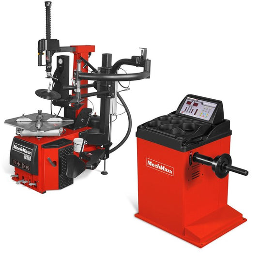 MechMaxx TC9682 + WB855 - High Performance Tilt Back Tire Changer Wheel Balancer Combo, TC9682, WB855