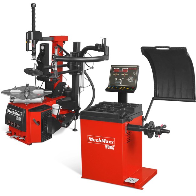 MechMaxx TC9682 + WB857 - High Performance Tilt Back Tire Changer Wheel Balancer Combo, TC9682, WB857