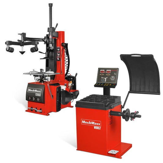 MechMaxx TC9661 + WB857 - 24 in. Rim Assist Arm Tire Changer Wheel Balancer Combo, TC9661, WB857