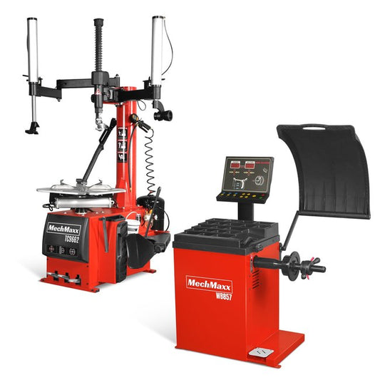 MechMaxx TC9662 + WB857 - 24 in. Rim Double Assist Arms Tire Changer Wheel Balancer Combo, TC9662, WB857