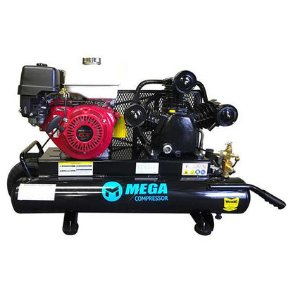 Mega Compressor MP-9010G Honda Gas Powered Air Compressor Wheeled 10 gal