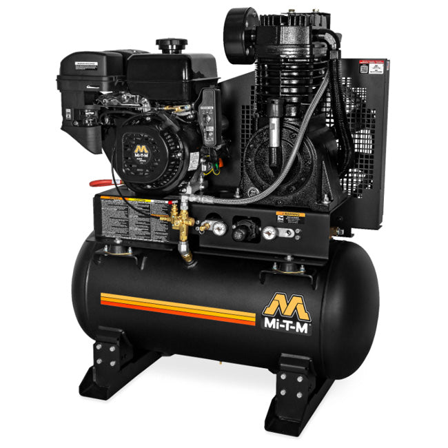 Mi-T-M Mi-T-M ABS-14M-30H - 30-Gallon Two Stage Gasoline Air Compressor | Tire Equipment Supply