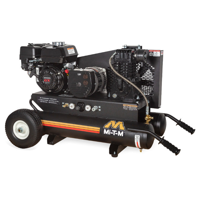 Mi-T-M Mi-T-M AG1-PM07-08M1 - 8-Gallon Single Stage Gasoline Combination Air Compressor / Generator | Tire Equipment Supply