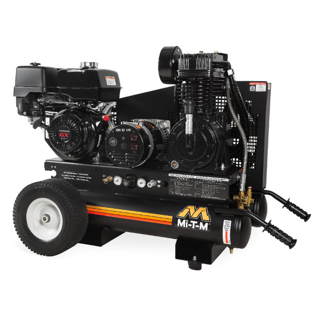 Mi-T-M Mi-T-M AG2-PH13-08M1 - 8-Gallon Two Stage Gasoline Combination Air Compressor / Generator | Tire Equipment Supply