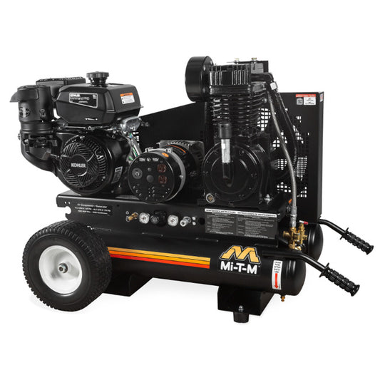 Mi-T-M Mi-T-M AG2-PK14-08M1E - 8-Gallon Two Stage Gasoline Combination Air Compressor / Generator | Tire Equipment Supply