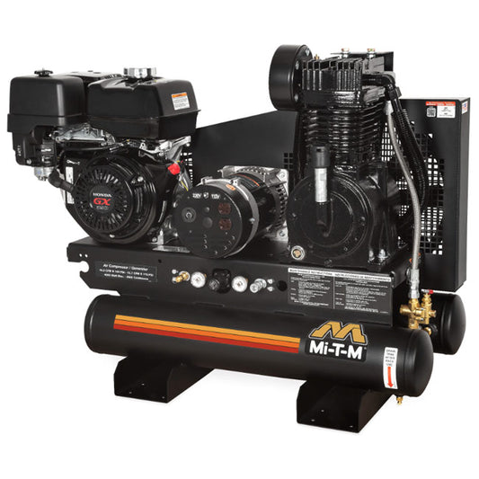 Mi-T-M Mi-T-M AG2-SH13-08M1E - 8-Gallon Two Stage Gasoline Combination Air Compressor / Generator | Tire Equipment Supply