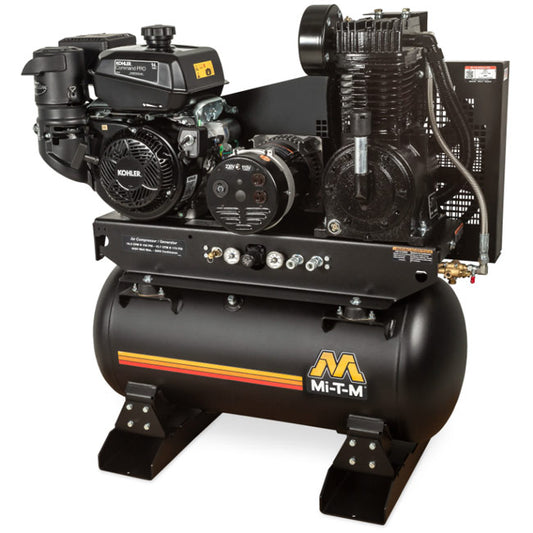 Mi-T-M Mi-T-M AG2-SK14-30M - 30-Gallon Two Stage Gasoline Combination Air Compressor / Generator | Tire Equipment Supply