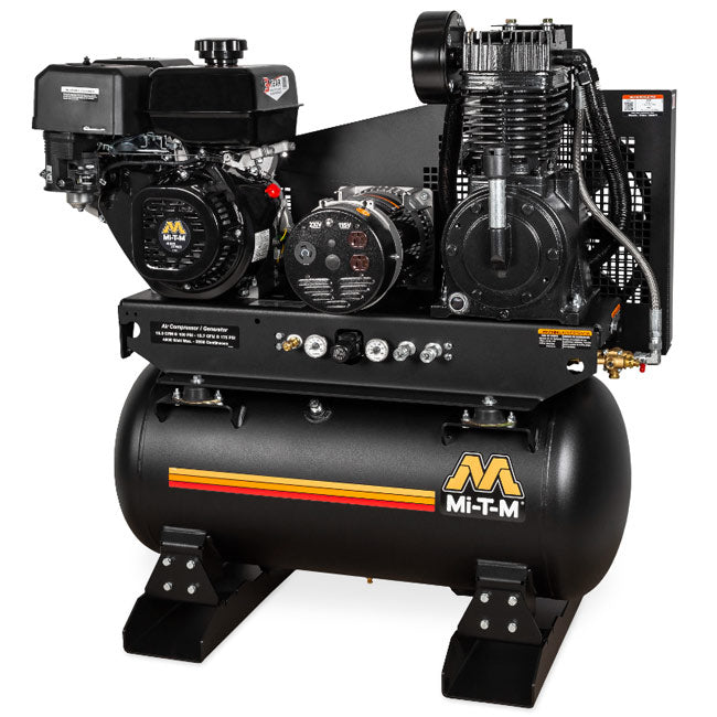 Mi-T-M Mi-T-M AG2-SM14-30M - 30-Gallon Two Stage Gasoline Combination Air Compressor / Generator | Tire Equipment Supply