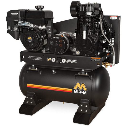 Mi-T-M Mi-T-M AG2-SM14-30ME - 30-Gallon Two Stage Gasoline Combination Air Compressor / Generator | Tire Equipment Supply