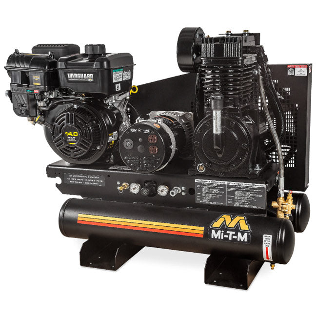 Mi-T-M Mi-T-M AG2-SV14-08M1E - 8-Gallon Two Stage Gasoline Combination Air Compressor / Generator | Tire Equipment Supply