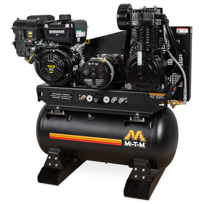 Mi-T-M Mi-T-M AG2-SV14-30ME - 30-Gallon Two Stage Gasoline Combination Air Compressor / Generator | Tire Equipment Supply