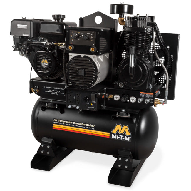 Mi-T-M Mi-T-M AGW-SM14-30M - Two Stage Gasoline 30-Gallon Air Compressor / Generator / Welder | Tire Equipment Supply