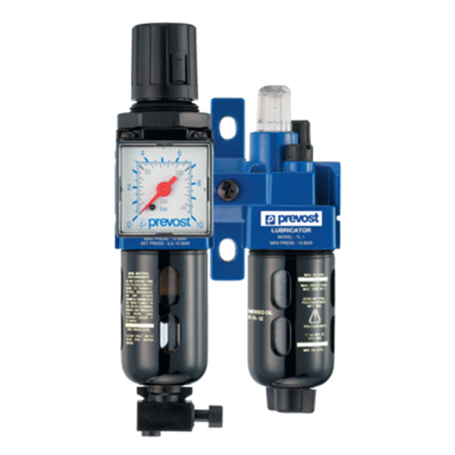 Prevost ALTO - 2-piece-set - Filter-Regulator-Lubricator (gauge Included) With Wall Bracket