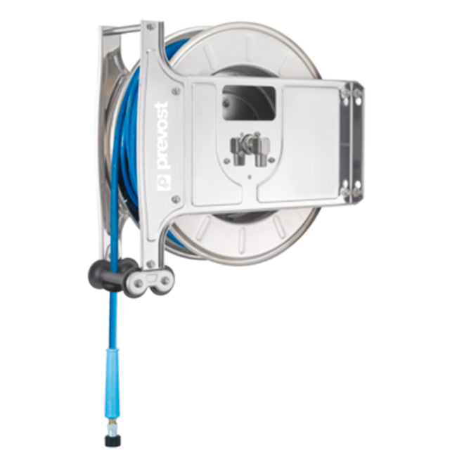 Prevost Air Open Hose Reels - Open Hose Reel - High Pressure Stainless Steel - Hot Water - HP Reinforced Rubber Hose
