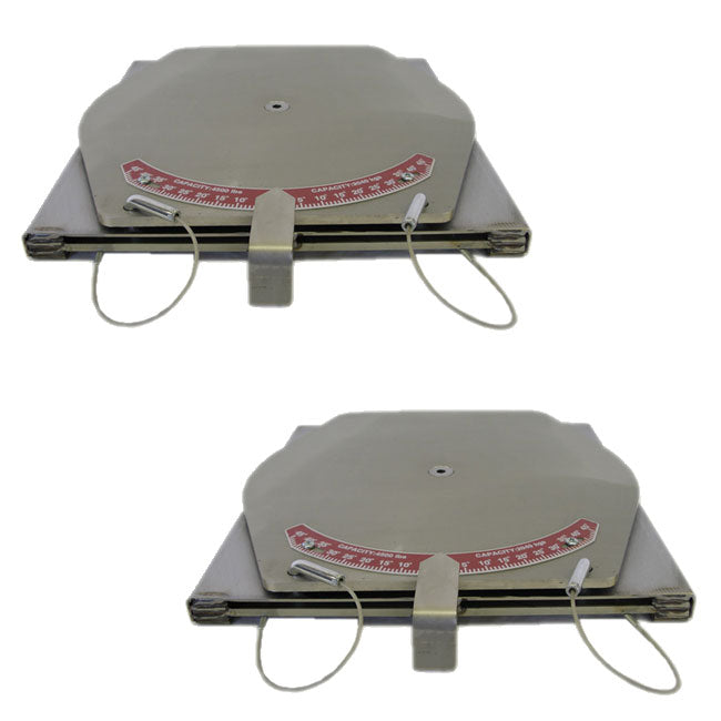 QSP 25-129-P Pair of Wheel Alignment Stainless Steel Turnplates with pointer - 25-129-P