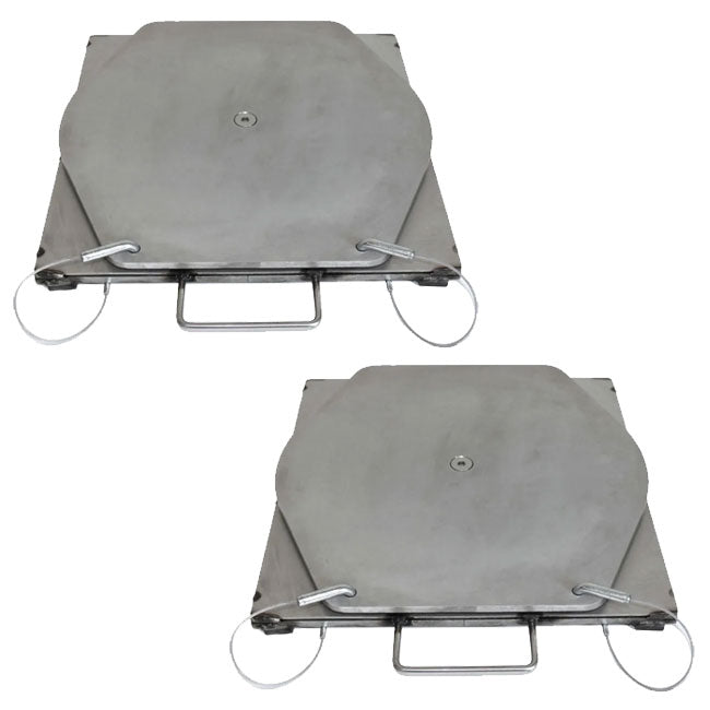QSP 25-130 Pair of Wheel Alignment Stainless Steel Medium-Duty Turnplates with handles - 25-130