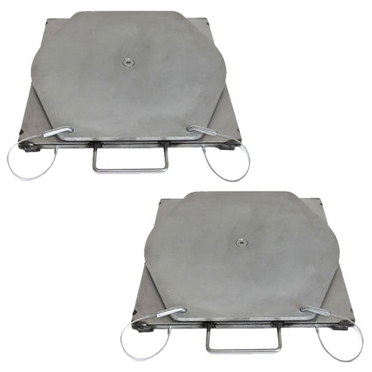 QSP 25-130 Pair of Wheel Alignment Stainless Steel Medium-Duty Turnplates with handles - 25-130