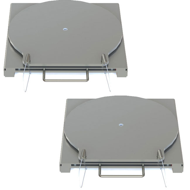 QSP 25-150-SS Pair of Wheel Alignment Stainless Steel Turnplates with handles for BendPak Rack - 25-150-SS