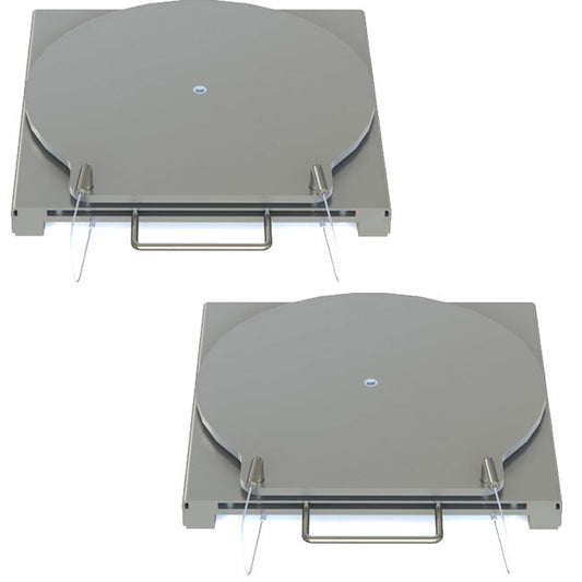 QSP 25-150-SS Pair of Wheel Alignment Stainless Steel Turnplates with handles for BendPak Rack - 25-150-SS