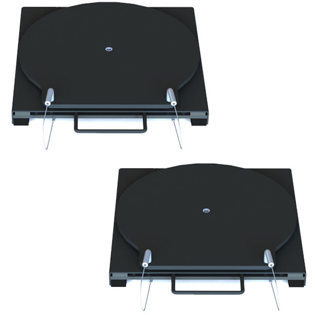 QSP 25-152 Pair of Wheel Alignment Passenger Mild Steel Turnplates (BLACK) for BendPak Rack - 25-152