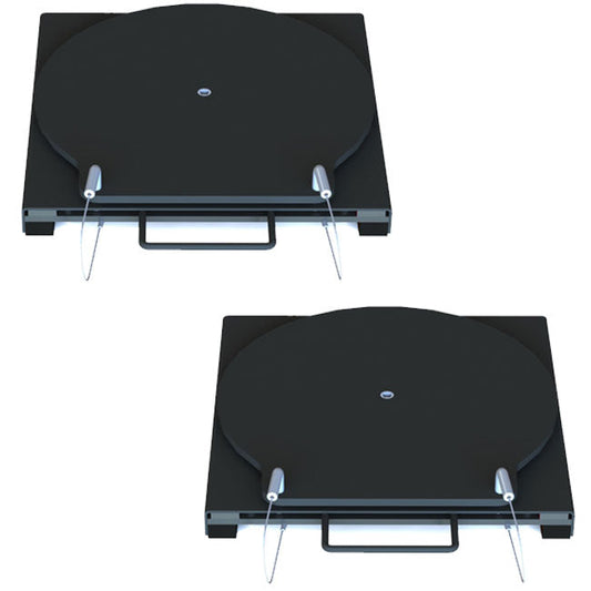 QSP 25-152 Pair of Wheel Alignment Passenger Mild Steel Turnplates (BLACK) for BendPak Rack - 25-152
