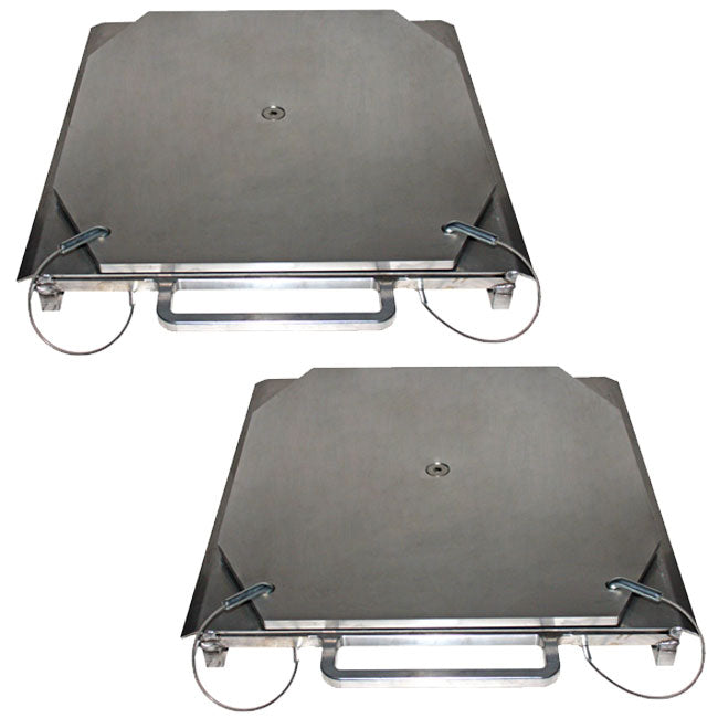 QSP 25-24-S Pair of Wheel Alignment Heavy-Duty Truck Stainless Steel Turnplates - 25-24-S
