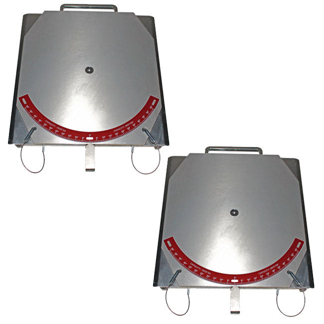 QSP 25-24-SSP Pair of Wheel Alignment Heavy-Duty Truck Stainless Steel Turnplates with Pointer - 25-24-SSP