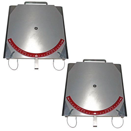 QSP 25-24-SSP Pair of Wheel Alignment Heavy-Duty Truck Stainless Steel Turnplates with Pointer - 25-24-SSP