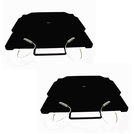 QSP 25-501 Pair of Wheel Alignment Carbon Steel Turnplates Black with handles - 25-501
