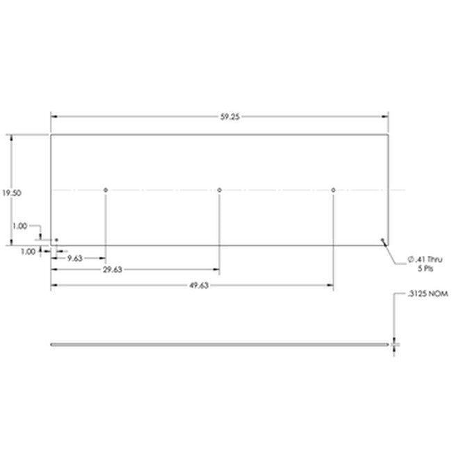 QSP 51-669 (1) RL/D-Rack - 19.5" x 59.5" Top slip plate. Red (requires 2 per rack) replacement part