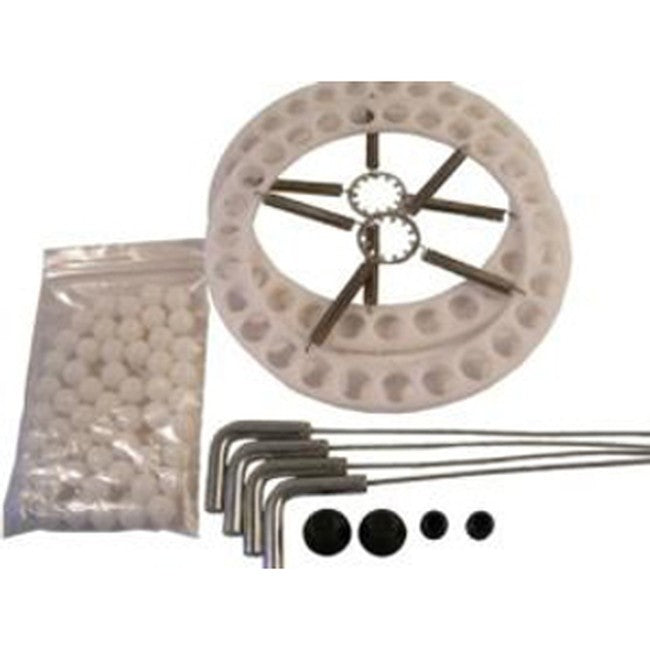 QSP CH-11 Carbon PASSENGER / LIGHT TRUCK Turn Plate Repair Kit includes: (54) 9/16"Acetal balls, (2) zinc internal washers, (8) carbon springs, (2) carbon top screws, (2) carbon bottom set screws, (2) retainers, (4) lock pins replacement part