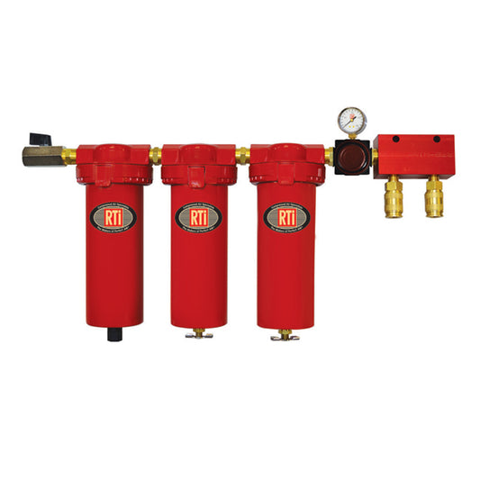 RTi BRAD-9484 3-Stage Breathing Air Filter with Heavy-Duty Regulator and Multiport Manifol