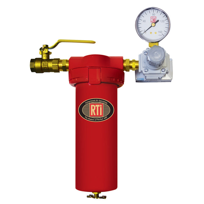 RTi STEALTH 7030B Coalescing Filter, 1/2 in. Inlet, 3/8 in. Regulated Outlet With Gauge