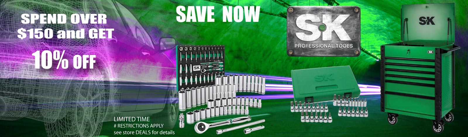Get 10% Off on All SK Tools for orders over $150 plust FREE Shipping