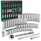 SK Tools - 1/4 in.- Drive, 52 Piece, 6 Point, Shallow & Deep, SAE & Metric Chrome Socket Set