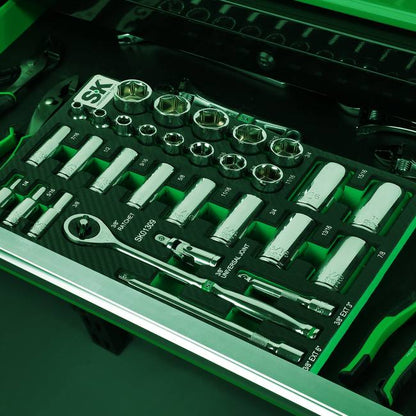 SK Tools - 30 Piece 3/8 in.- Drive, 6 Point, Standard & Deep, SAE Chrome Socket Set
