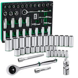 SK Tools - 31 Piece 1/2 in.- Drive, 6 Point, Standard & Deep, Metric Chrome Socket Set