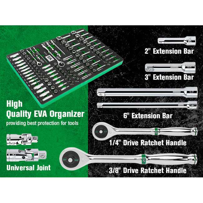 SK Tools - 1/4 in.- & 3/8 in.- Drive, 105 Piece, 6 Point, Shallow & Deep, SAE & Metric Chrome Socket Set