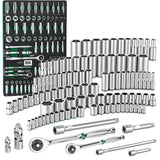 SK Tools - 1/4 in.- & 3/8 in.- Drive, 105 Piece, 6 Point, Shallow & Deep, SAE & Metric Chrome Socket Set