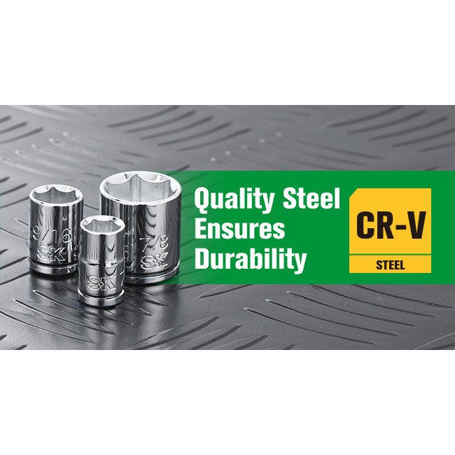 SK Tools - 3/8 in.- Drive, 12 Piece, 6 Point, Standard, SAE Chrome Socket Set