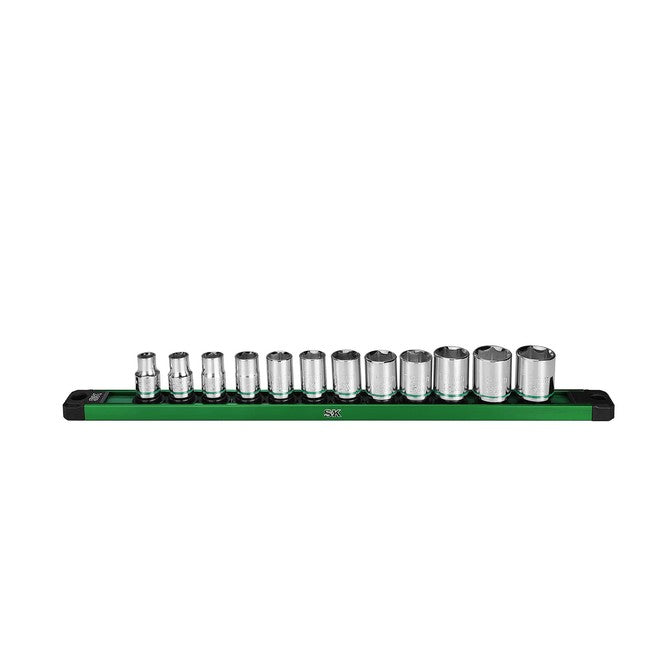 SK Tools - 3/8 in.- Drive, 12 Piece, 6 Point, Standard, Metric Chrome Socket Set