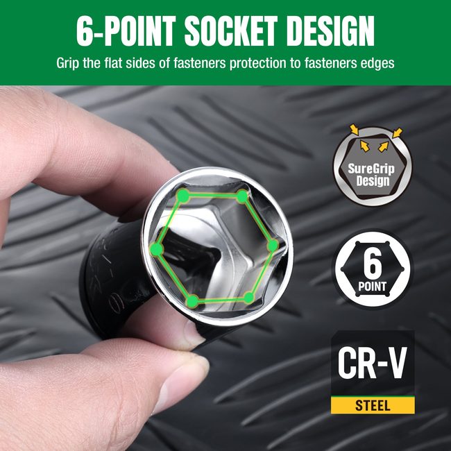 SK Tools - 1/2 in.- Drive, 11 Piece, 6 Point, SAE, Standard Chrome Socket Set