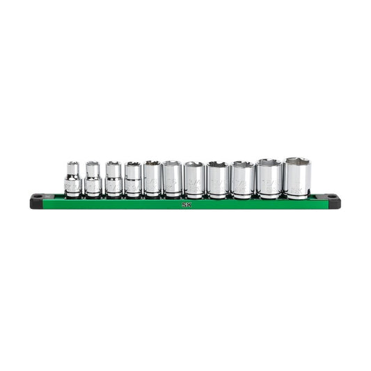 SK Tools - 1/2 in.- Drive, 11 Piece, 6 Point, SAE, Standard Chrome Socket Set